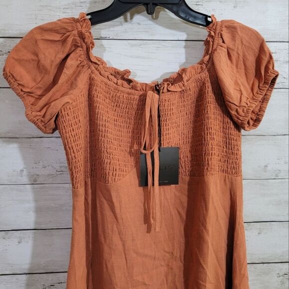 Boutique Le Lis Puff Sleeve Sweetheart Neck Off the Shoulder Mini Dress Size L - Picture 8 of 12